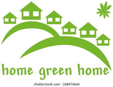 Green abstract  houses and hill vector EPS10