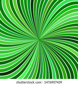 Green abstract hypnotic spiral stripe background - vector curved ray illustration