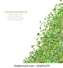 Green abstract irregular triangle mosaic background design
