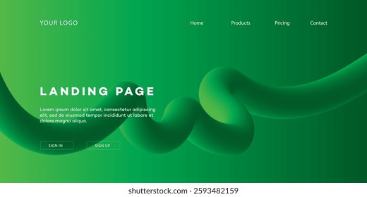 Green Abstract Landing Page Design Website Template