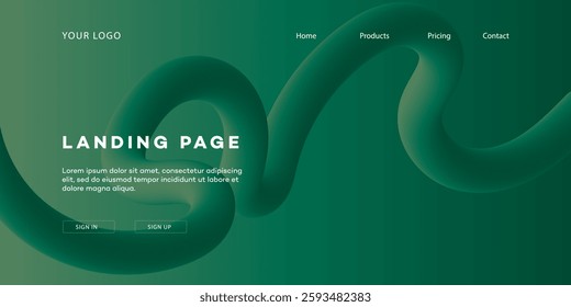 Green Abstract Landing Page Web Design Template Background