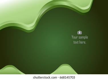 Green abstract layer wave background  for card, annual business report, poster template