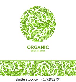 Emblema de hoja abstracta verde. Vector elegante y clásico. Se puede usar para la joyería, la belleza y la industria de la moda. Ideal para logotipo, monograma, invitación, volante, menú, fondo o cualquier idea deseada.