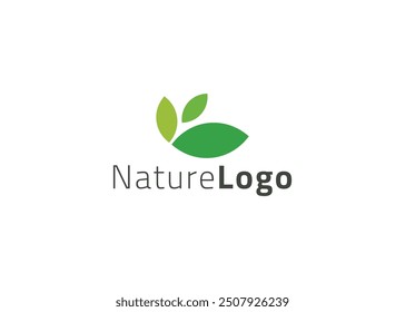Green abstract leaf logo design template