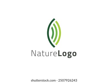 Green abstract leaf logo design template
