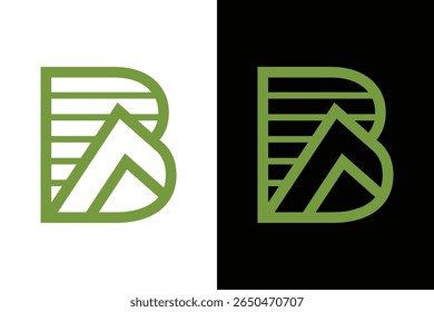 Letra abstrata verde B Design do logotipo