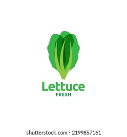 green abstract lettuce logo design