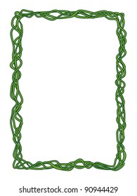 green abstract liana decorative frame
