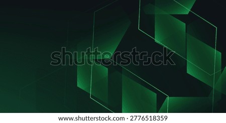 green abstract green light abstract, elegant polygon background and frame background