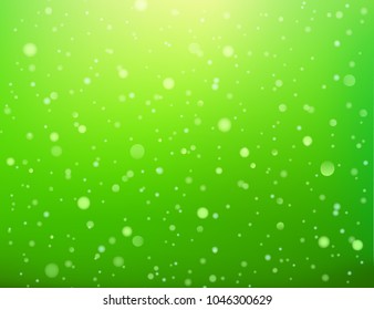 Green abstract light spots bokeh seamless pattern, vector