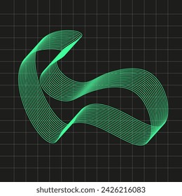 Green abstract line art. Vector design.