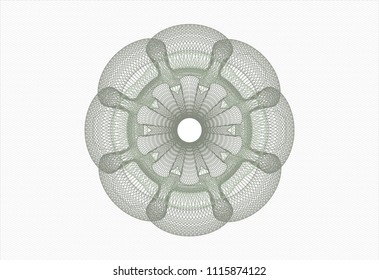 Green abstract linear rosette