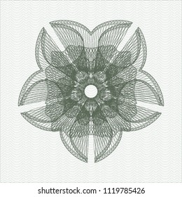 Green abstract linear rosette