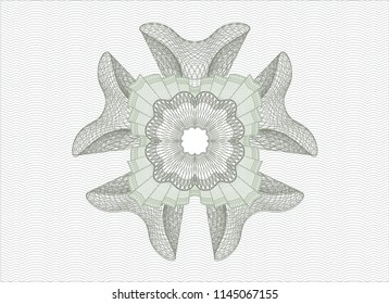 Green abstract linear rosette