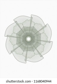 Green abstract linear rosette