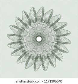 Green abstract linear rosette