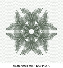 Green abstract linear rosette