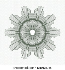 Green abstract linear rosette