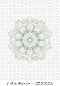 Green abstract linear rosette