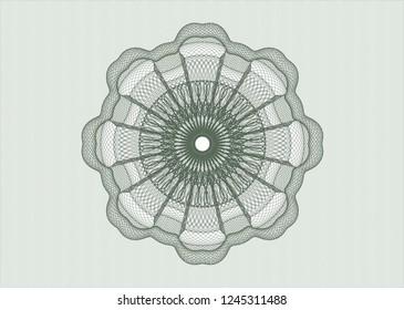 Green abstract linear rosette