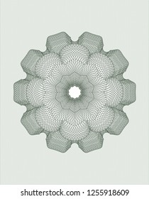 Green abstract linear rosette