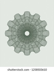 Green abstract linear rosette