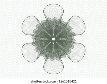 Green abstract linear rosette