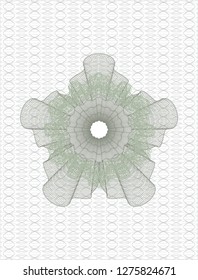 Green abstract linear rosette