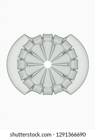 Green abstract linear rosette