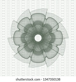 Green abstract linear rosette