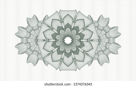 Green abstract linear rosette