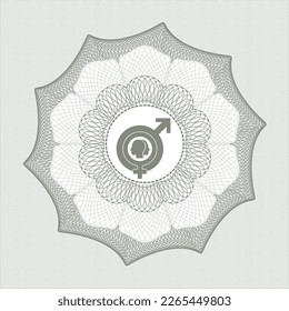 Rosette lineal abstracto verde. con icono de disforia de género dentro