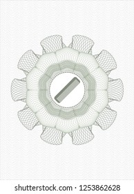 Green abstract linear rosette with hair comb icon inside