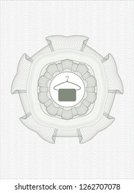 Green abstract linear rosette with hanger with towel icon inside
