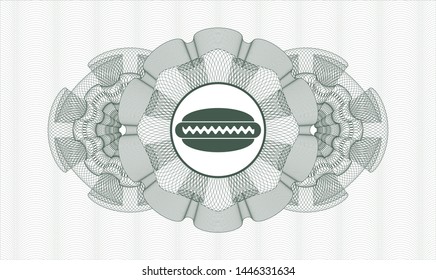 Green abstract linear rosette with hot dog icon inside