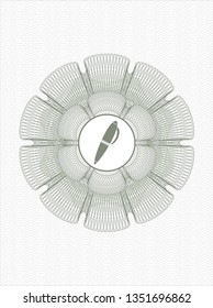Green abstract linear rosette with pen icon inside