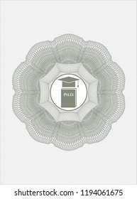 Green abstract linear rosette with Phd thesis icon inside