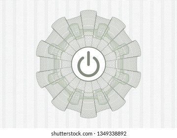 Green abstract linear rosette with power icon inside