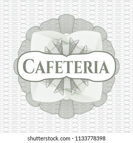 Green abstract linear rosette with text Cafeteria inside