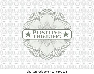Green abstract linear rosette with text Positive Thinking inside