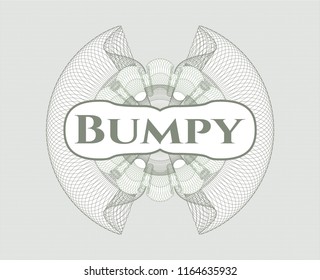 Green abstract linear rosette with text Bumpy inside