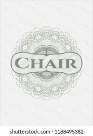 Green abstract linear rosette with text Chair inside