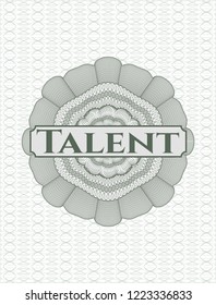 Green abstract linear rosette with text Talent inside