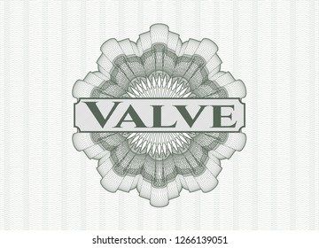 Green abstract linear rosette with text Valve inside
