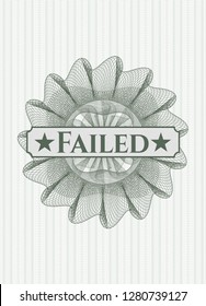 Green abstract linear rosette with text Failed inside