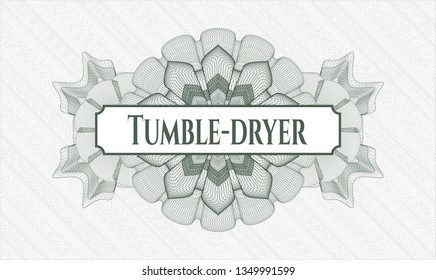 Green abstract linear rosette with text Tumble-dryer inside