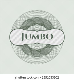 Green abstract linear rosette with text Jumbo inside