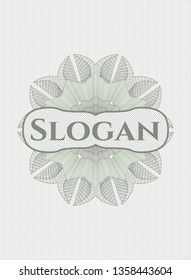 Green abstract linear rosette with text Slogan inside