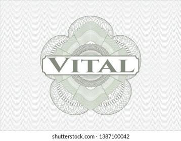 Green abstract linear rosette with text Vital inside