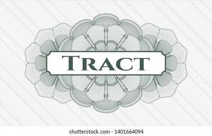 Green abstract linear rosette with text Tract inside